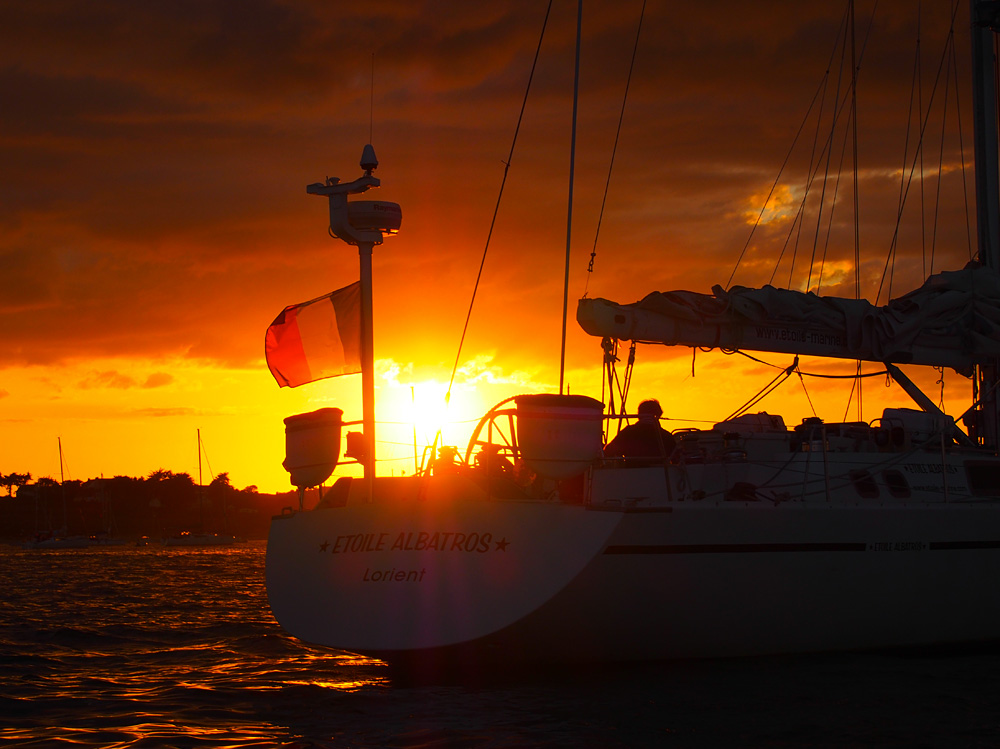 mouillage coucher de soleil